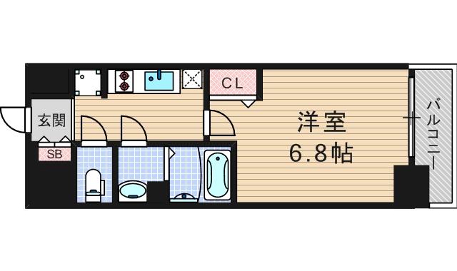 プレサンス立売堀パークシティ(1K/5階)の間取り写真