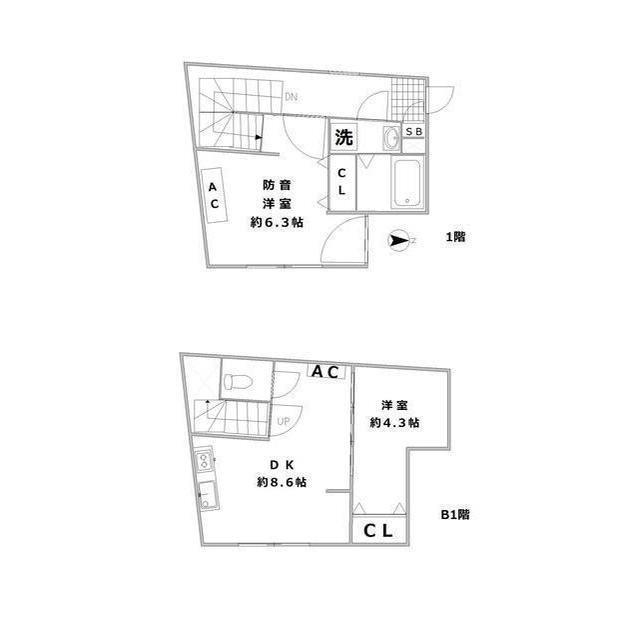レクス新宿(2DK/1階)の間取り写真