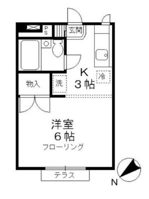 シャルマンハウス(1K/1階)の間取り写真