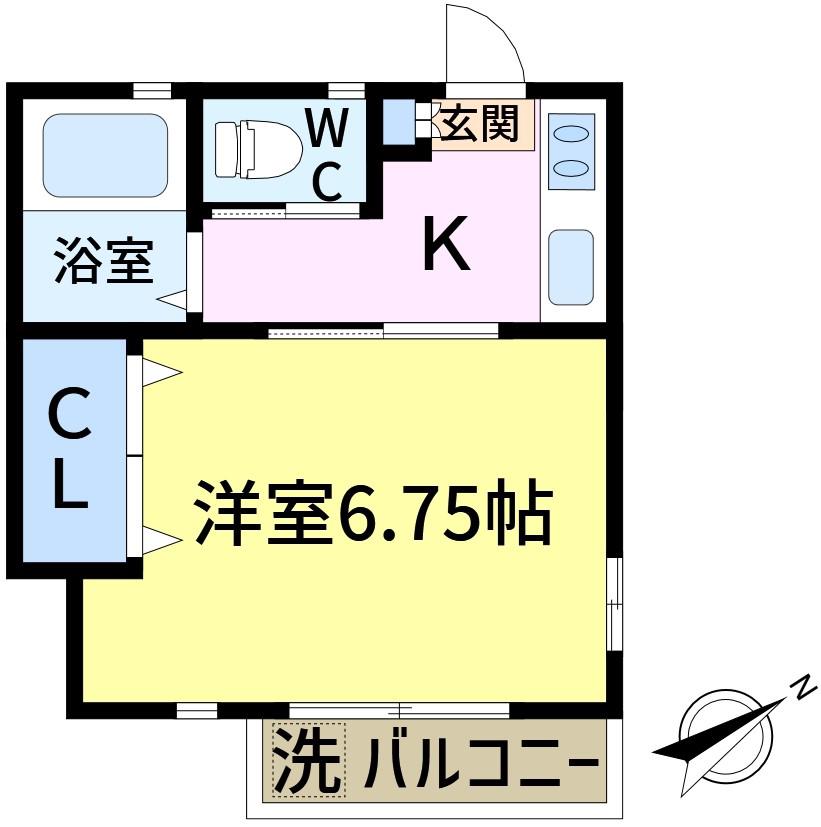 コーポハイブリッヂ(1K/1階)の間取り写真