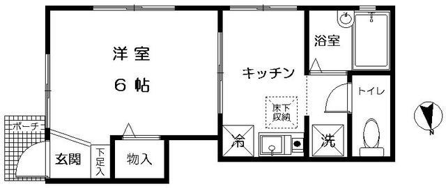 ハピネス蒲田(1K/1階)の間取り写真