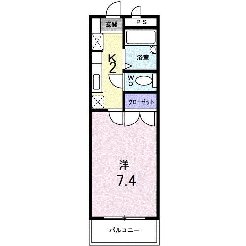 ペルレパークB(1K/1階)の間取り写真