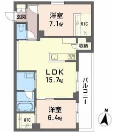インセプション(2LDK/3階)の間取り写真