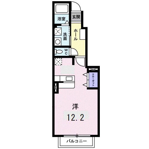 ケイズ・プラーサI(ワンルーム/1階)の間取り写真