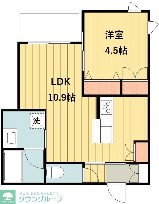 クラージュ(1LDK/2階)の間取り写真