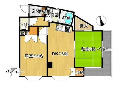 ヨロシクビル(2DK/3階)の間取り写真