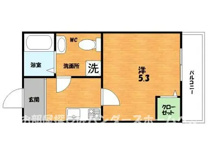 カーサ御殿山(1K/3階)の間取り写真