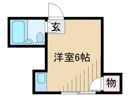 サンハイツ(ワンルーム/2階)の間取り写真