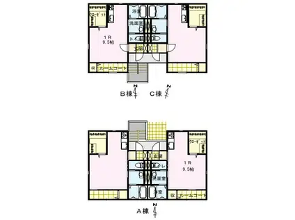 サンシャルムC(ワンルーム/1階)の間取り写真