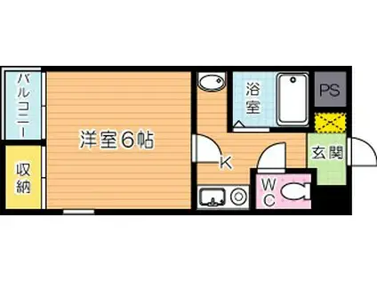 リバーサイドグリーン(1K/3階)の間取り写真