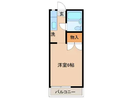 スカイエンジュA(ワンルーム/2階)の間取り写真