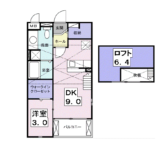 COMFORT A (1DK/2階)の間取り写真