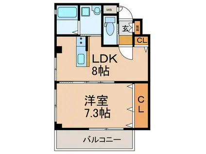 COMFY TENNOJI(1LDK/2階)の間取り写真