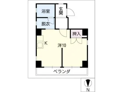 西塚ビル(ワンルーム/4階)の間取り写真