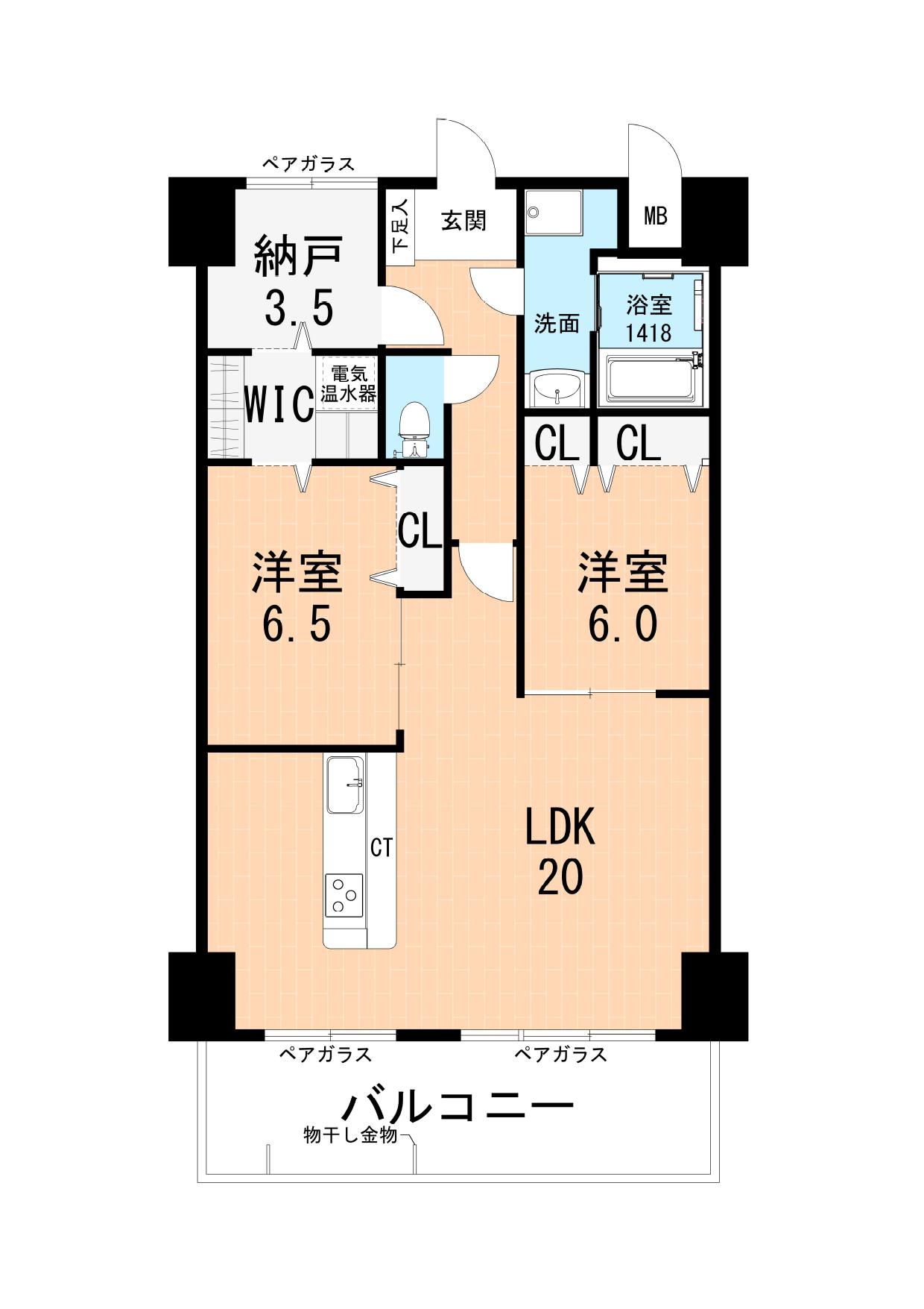 アンピールメゾン光助新町(2SLDK/4階)の間取り写真