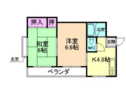 ファミール津田(2K/2階)の間取り写真