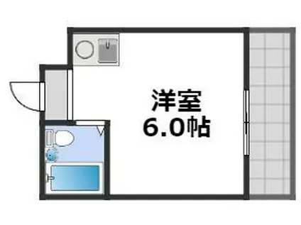 YOUハイム北深江(ワンルーム/2階)の間取り写真