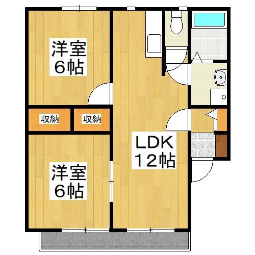 サンベール(2LDK/2階)の間取り写真
