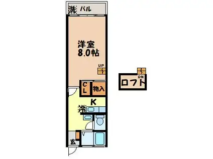 アールグレイ若竹(1K/2階)の間取り写真