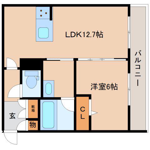 クオレール(1LDK/1階)の間取り写真