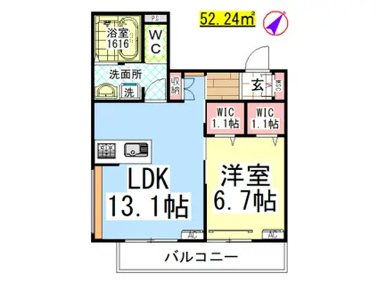 AF メゾンSH-1(1LDK/2階)の間取り写真