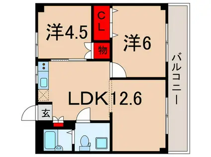 清和ハイツ(2LDK/3階)の間取り写真