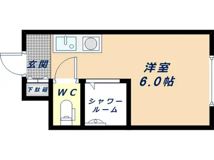 インテリジェントマンション・エソール(ワンルーム/1階)の間取り写真