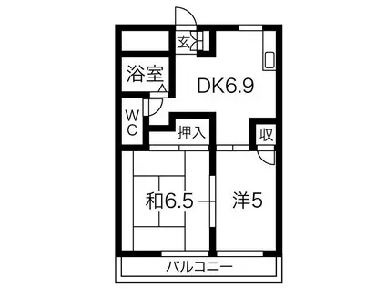 コスモマンション(2DK/3階)の間取り写真