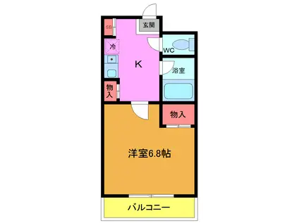 ゼファ・エス(1K/1階)の間取り写真