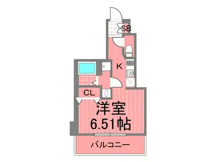 グランリーヴェル横濱和田町エルモ(ワンルーム/2階)の間取り写真