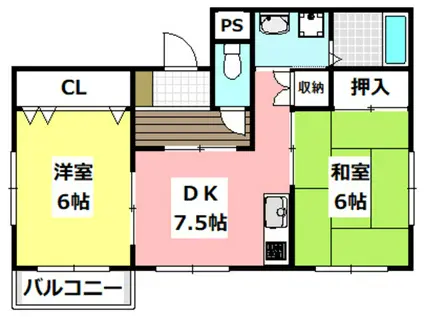 庄Tハイツ(2DK/3階)の間取り写真