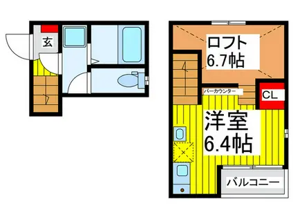 RADIANCE与野本町(ワンルーム/2階)の間取り写真