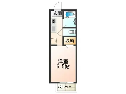 MISAKIパークハイランド(ワンルーム/1階)の間取り写真