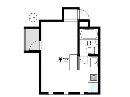 HILL SIDE HALL(ワンルーム/3階)の間取り写真