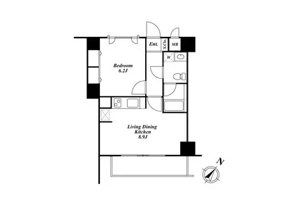 ROPPONGI RESIDENCES(1LDK/5階)の間取り写真