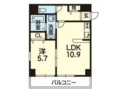 AOZORA(1LDK/5階)の間取り写真