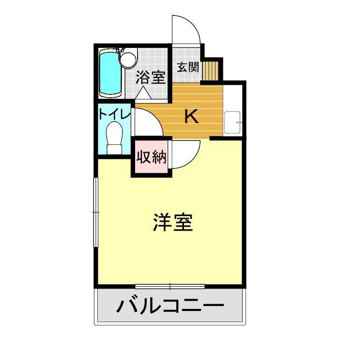 冨士見ハイツ(1K/2階)の間取り写真