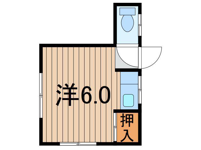 三愛荘(ワンルーム/1階)の間取り写真