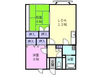 TMハイツ6(2LDK/1階)の間取り写真