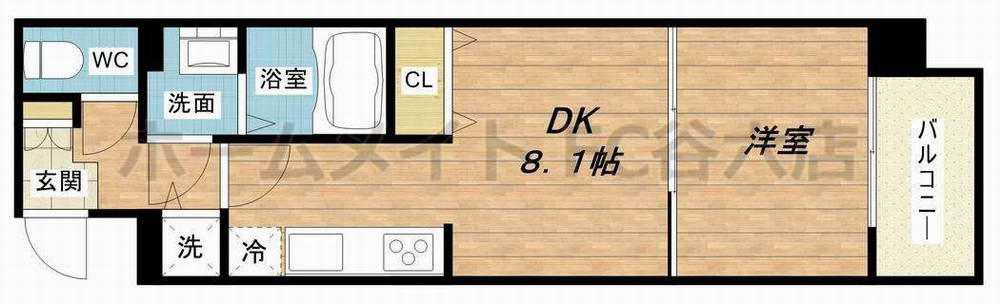 クレストコート高津(1DK/7階)の間取り写真
