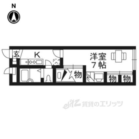 レオパレスシャルマン北浦(1K/1階)の間取り写真