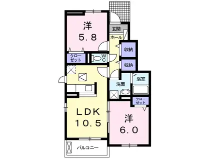 サンブリーズ(2LDK/1階)の間取り写真