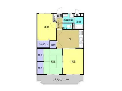 ユーミーいちまるI(3DK/2階)の間取り写真