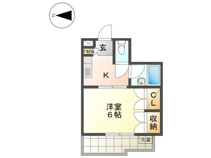 レインズプレイス1987(1K/4階)の間取り写真