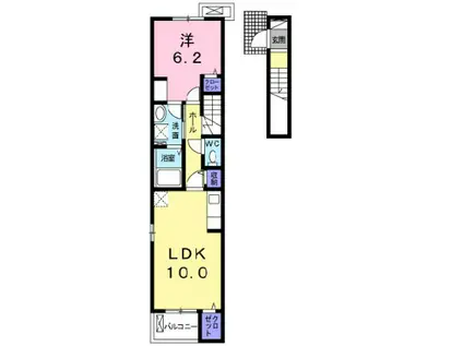 レ・セーナ沖洲A(1LDK/2階)の間取り写真