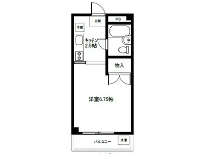 ホワイトハウス(1K/2階)の間取り写真
