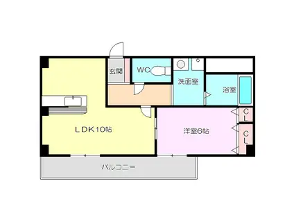 ハイツクレール(1LDK/2階)の間取り写真