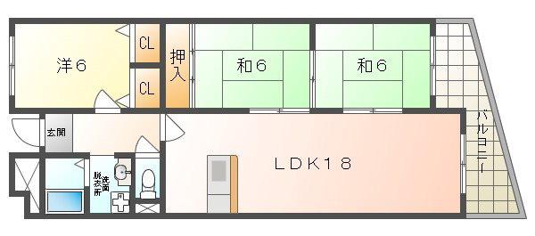 ヴィルヌーブエスト(3LDK/3階)の間取り写真