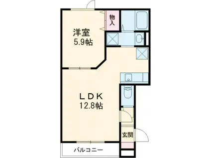 BELLA CASAIII(1LDK/2階)の間取り写真