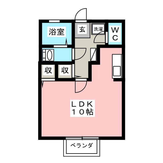 リバーパーク(ワンルーム/1階)の間取り写真